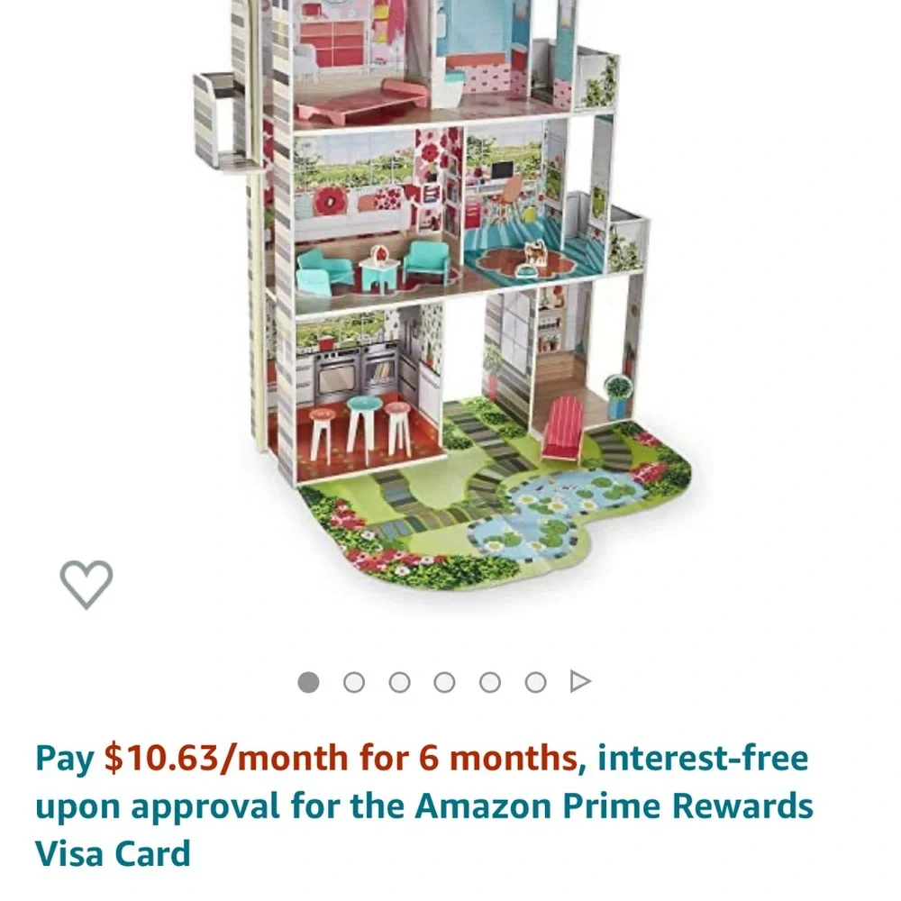 Garden Mansion Dollhouse - White and Pink